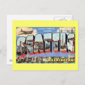 ワシントン州シアトルからの挨拶 ポストカード (正面/裏面)