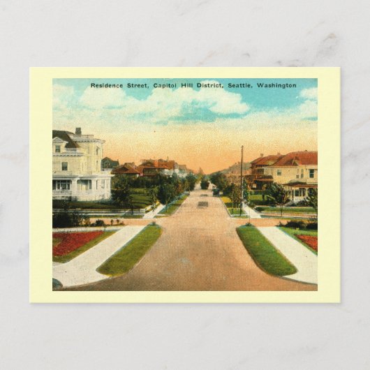 ワシントン州シアトルのキャピトルヒルディストリクトヴィンテージ ポストカード (正面)