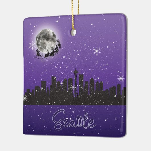 ワシントン州シアトルのクリスマスイブ セラミックオーナメント (左)