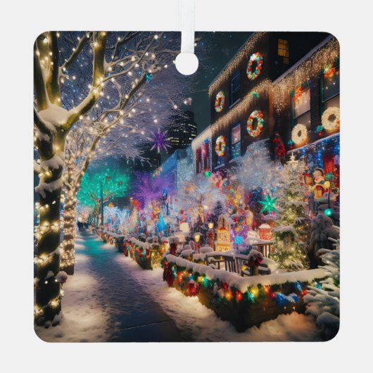 ワシントン州シアトルのクリスマス・タイム メタルオーナメント (裏面)