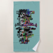 ワシントン州シアトルのグラフィティに覆われた ビーチタオル (正面)