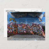 ワシントン州シアトルのグラフィティ ポストカード (正面/裏面)