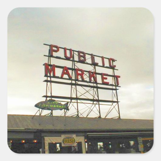 ワシントン州シアトルのパブリックマーケット スクエアシール (正面)