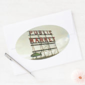 ワシントン州シアトルのパブリックマーケット 楕円形シール (封筒)