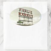 ワシントン州シアトルのパブリックマーケット 楕円形シール (バッグ)