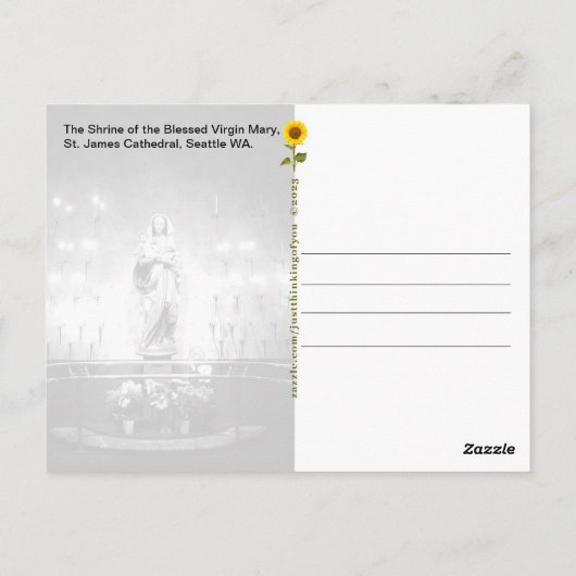 ワシントン州シアトルの賛美ヴァージンメアリーの神社 –  ポストカード (裏面)