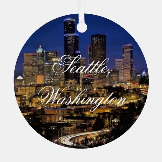 ワシントン州シアトル記念クリスマス メタルオーナメント (裏面)