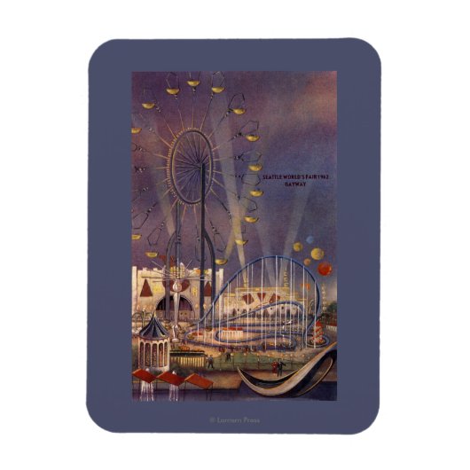 ワシントン州シアトル1962ワールドフェアのポスター マグネット (縦)