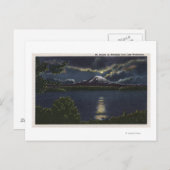 ワシントン州シアトル – Moonlit View of Mt. ポストカード (正面/裏面)