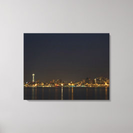 ワシントン州シアトルNight 3パネルキャンバス キャンバスプリント