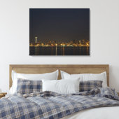 ワシントン州シアトルNight 3パネルキャンバス キャンバスプリント (インサイチュ (寝室))