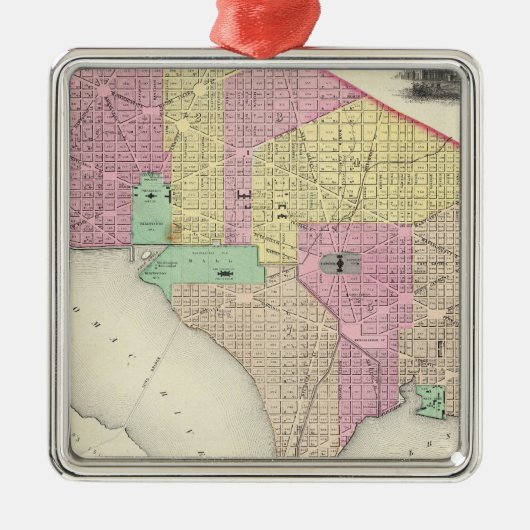 ワシントン州ジョージタウンそして市 メタルオーナメント (正面)