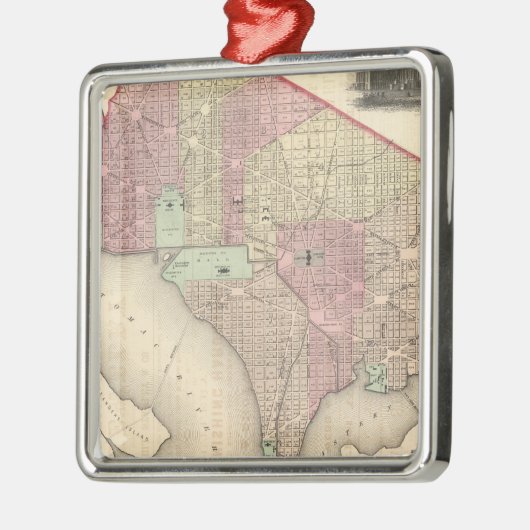 ワシントン州ジョージタウンそして市 メタルオーナメント (左)