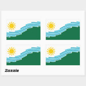 ワシントン州スポケーン国旗 長方形シール (シート)