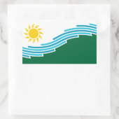 ワシントン州スポケーン国旗 長方形シール (バッグ)