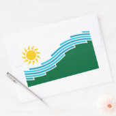 ワシントン州スポケーン国旗 長方形シール (封筒)