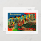 ワシントン州スポケーン – ラージレターシーン2 ポストカード (正面/裏面)