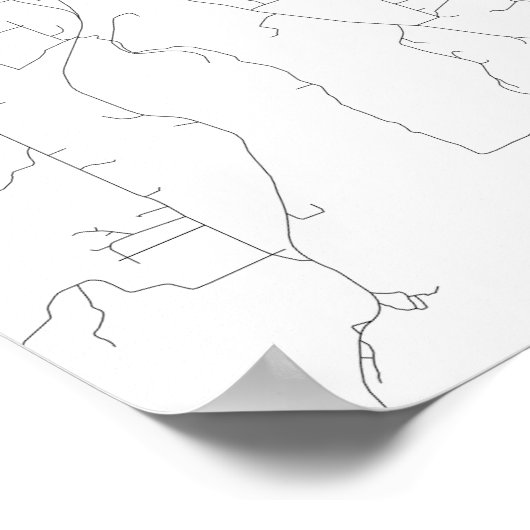 ワシントン州スポケーン(白の上に黒) ポスター (角)