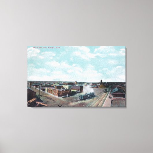 ワシントン州タウンスプラハの空中表示 キャンバスプリント (正面)
