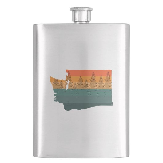 ワシントン州ツリーシルエット フラスク (正面)