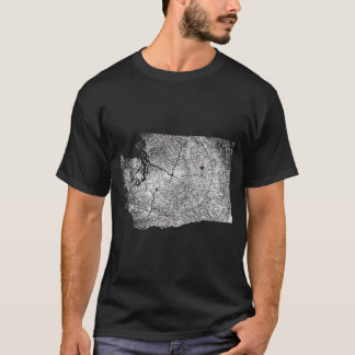 ワシントン州ツリー成長リングや輪マップ Tシャツ