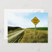 ワシントン州パルーズ市のデッドエンド交通標識 ポストカード (正面/裏面)