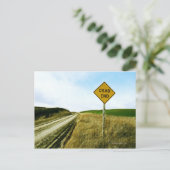 ワシントン州パルーズ市のデッドエンド交通標識 ポストカード (スタンド正面)