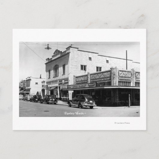 ワシントン州フォークス通りSceneForks, WA ポストカード (正面)