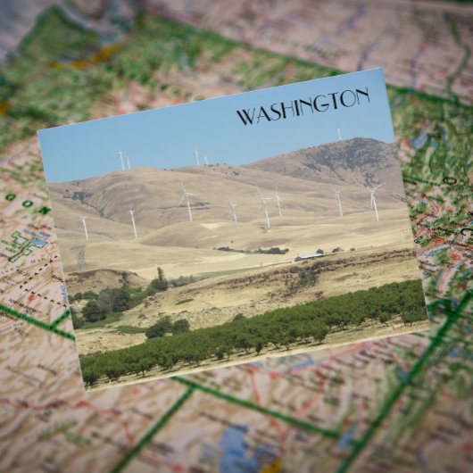 ワシントン州ブドウ園とウインドファームズ旅行 ポストカード