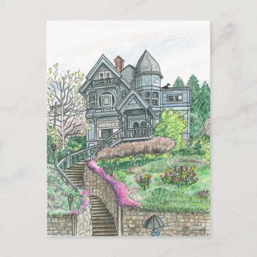 ワシントン州ベリンガムの春 ポストカード (正面)