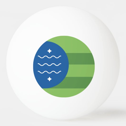 ワシントン州ベリンガム国旗 卓球ボール (正面)