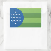 ワシントン州ベリンガム国旗 長方形シール (バッグ)