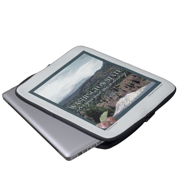 ワシントン州ポスターアート ラップトップスリーブ (正面下部)