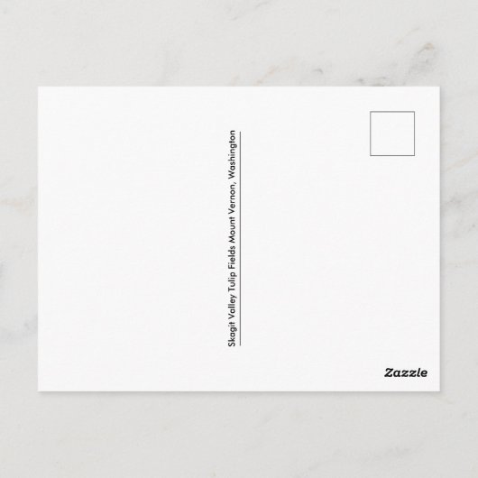 ワシントン州マウントバーノンのチューリップ畑の美しいアンティークトラクター ポストカード (裏面)