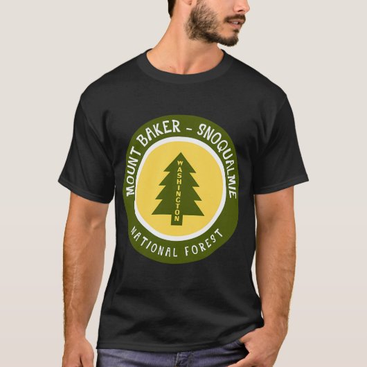 ワシントン州マウント・ベイカー＝スノクアルミー国有林 Tシャツ (正面)