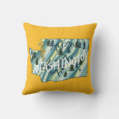 ワシントン州マップイラストレーション クッション (裏面)