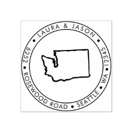 ワシントン州マップ差出人住所ウッド ラバースタンプ