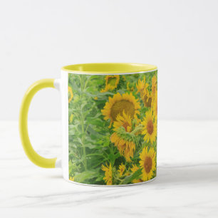 ワシントン州モーゼスレイク近くの大きなひまわりの畑 2 マグカップ
