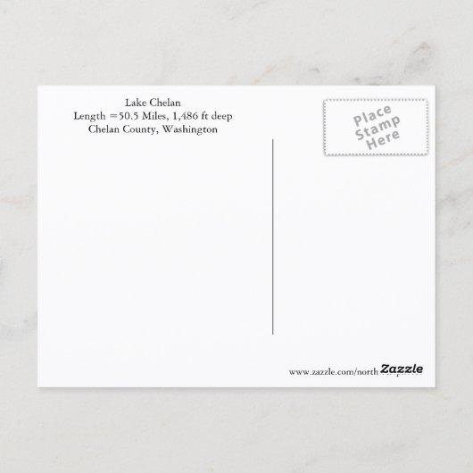 ワシントン州レイク・チェラン 旅行写真 ポストカード (裏面)