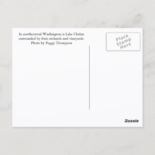 ワシントン州レイク・チェラン 旅行写真 ポストカード (裏面)