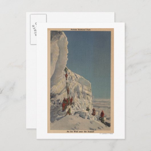 ワシントン州レイニア国立公園の氷登山者 ポストカード (正面/裏面)