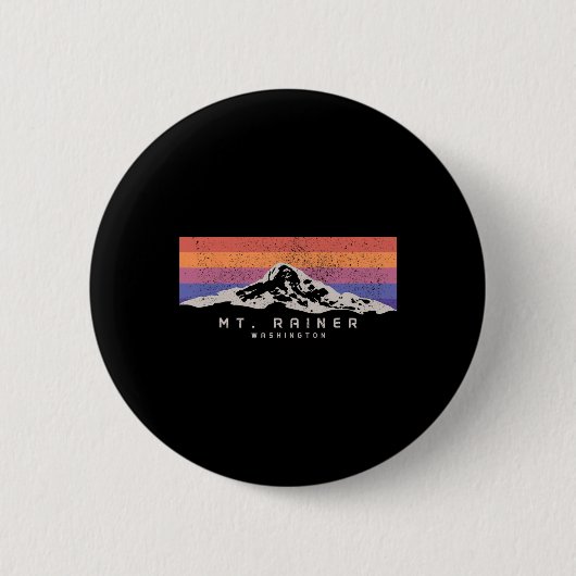 ワシントン州レイニア山 登山 夏 缶バッジ (正面)