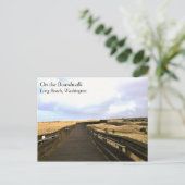 ワシントン州ロングホテルのBoardwalkビーチ ポストカード (スタンド正面)