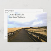 ワシントン州ロングホテルのBoardwalkビーチ ポストカード (正面/裏面)
