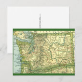ワシントン州地図ポストカード ポストカード (正面/裏面)