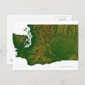 ワシントン州地図3 ポストカード (正面/裏面)