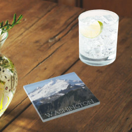 ワシントン州山ベーカー景観 ガラスコースター