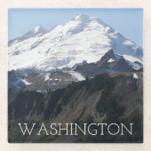 ワシントン州山ベーカー景観 ガラスコースター (正面)