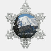 ワシントン州山レイニア スノーフレークピューターオーナメント (正面)