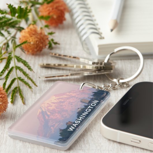ワシントン州山レイニエ写真 キーホルダー (正面右)